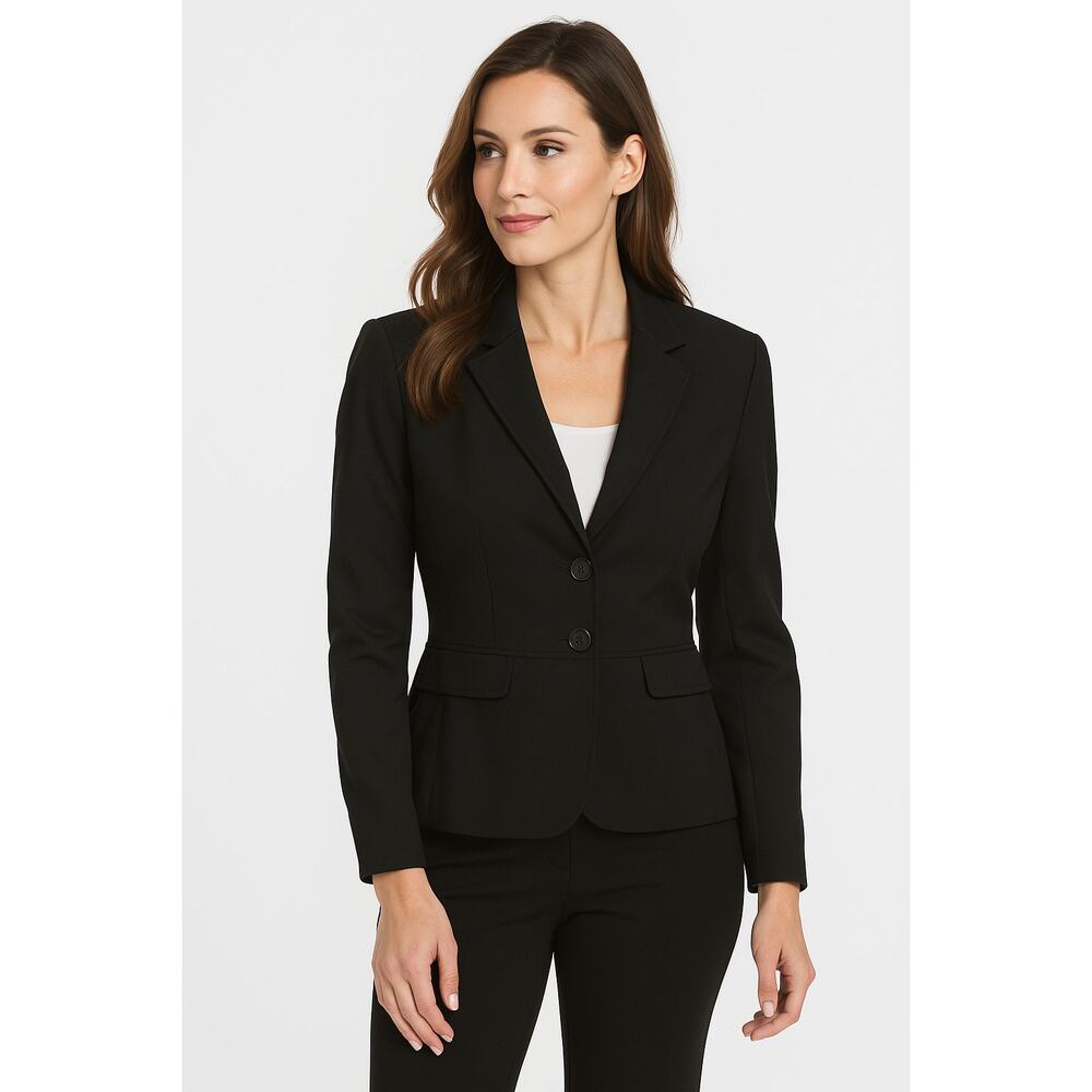 LOFT‎ Women's 3 Button Blazer Black Size 4 Professional Work Wear Jacket Suit
